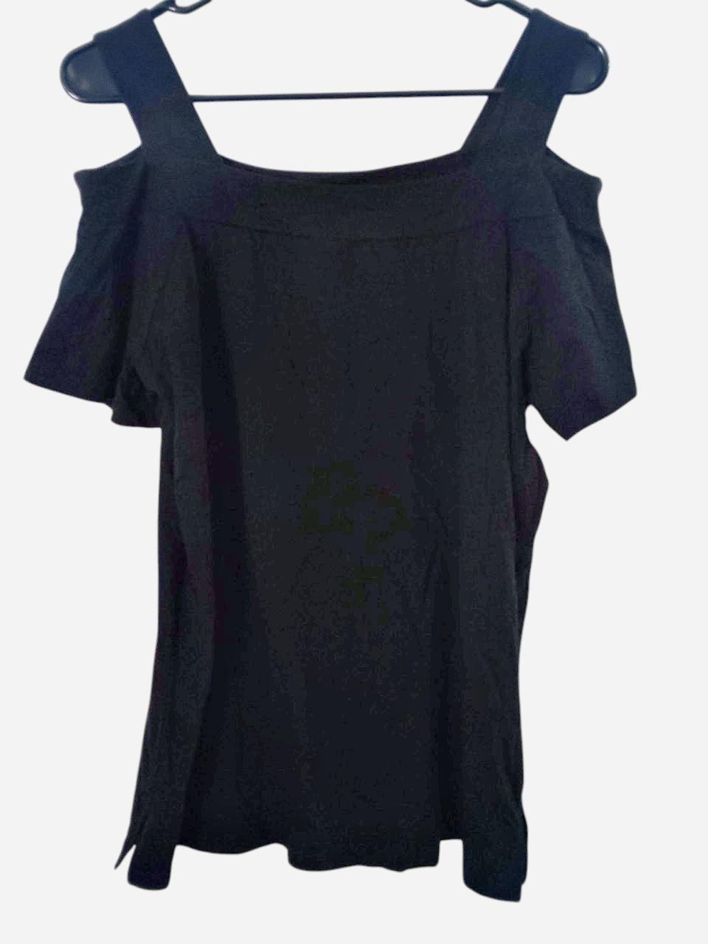 Woman Within Black Off Shoulder Square Neck Top